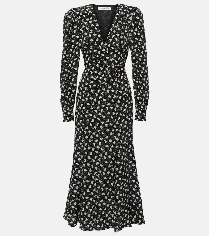 Alessandra Rich Printed silk midi dress. Alessandra Rich 印花真丝中长连衣裙