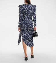 Alessandra Rich Printed silk wrap midi dress