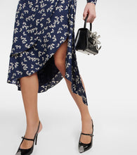 Alessandra Rich Printed silk wrap midi dress