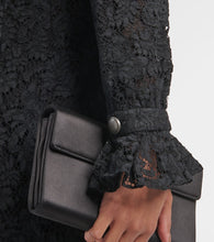 Alessandra Rich Puff-sleeve cotton blend lace midi dress
