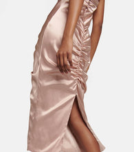 Alessandra Rich Ruched cutout satin midi dress