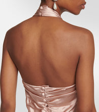 Alessandra Rich Ruched cutout satin midi dress
