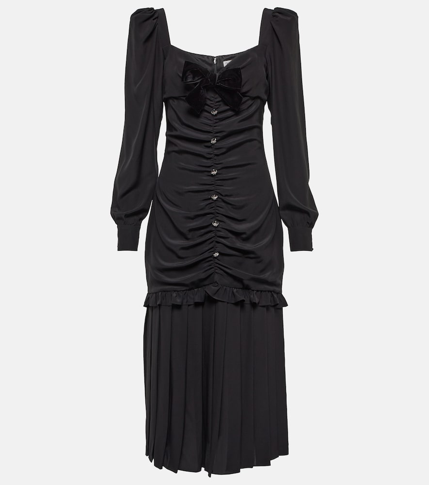 Alessandra Rich Ruched silk midi dress. Alessandra Rich 褶皱真丝中长连衣裙