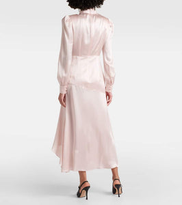 Alessandra Rich Ruched silk satin maxi dress