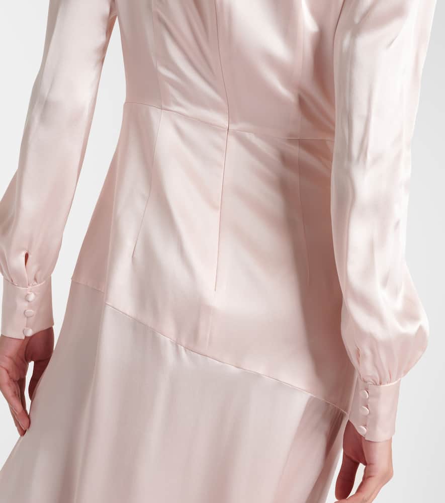 Alessandra Rich Ruched silk satin maxi dress