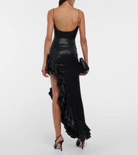 Alessandra Rich Ruffled asymmetrical midi dress