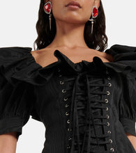 Alessandra Rich Ruffled puff-sleeve minidress