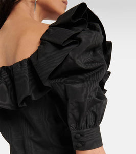 Alessandra Rich Ruffled puff-sleeve minidress