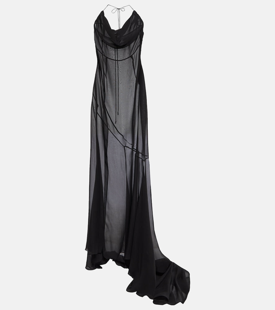 Alessandra Rich Silk georgette gown. Alessandra Rich 真丝乔其纱礼服