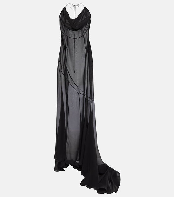 Alessandra Rich Silk georgette gown