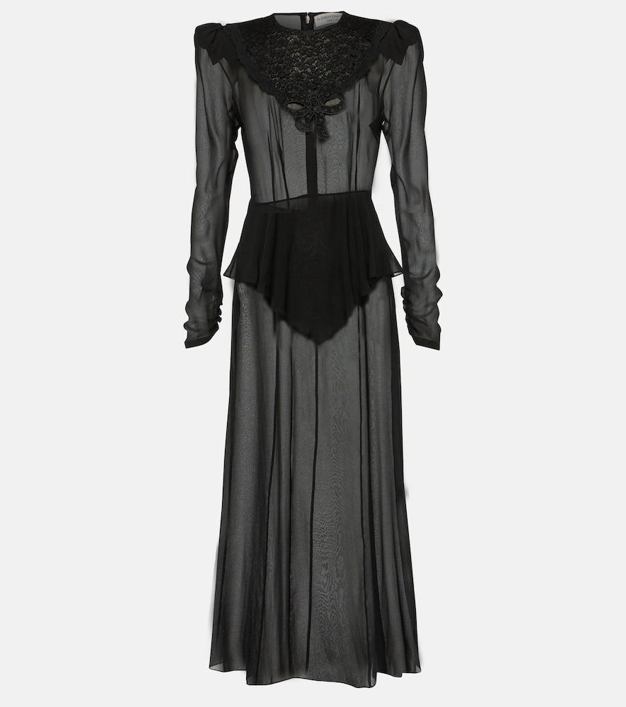 Alessandra Rich Silk georgette midi dress. Alessandra Rich 真丝乔其纱中长连衣裙