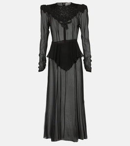Alessandra Rich Silk georgette midi dress