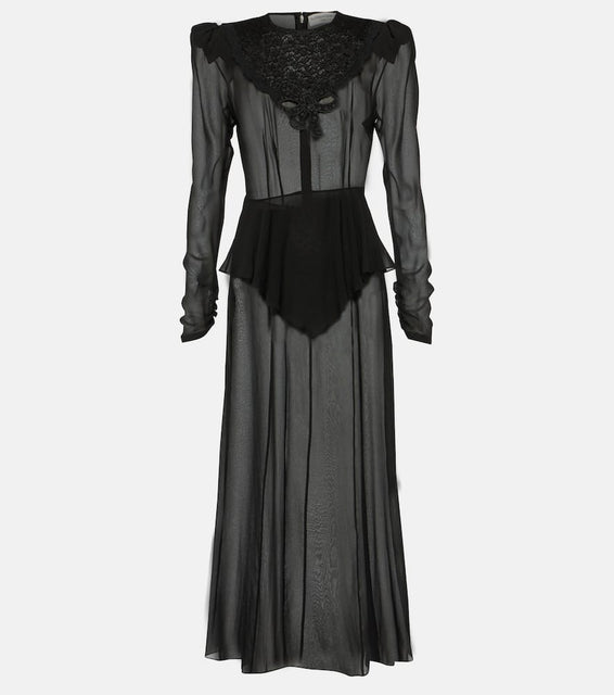 Alessandra Rich Silk georgette midi dress