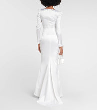 Alessandra Rich Square-neck silk-blend gown