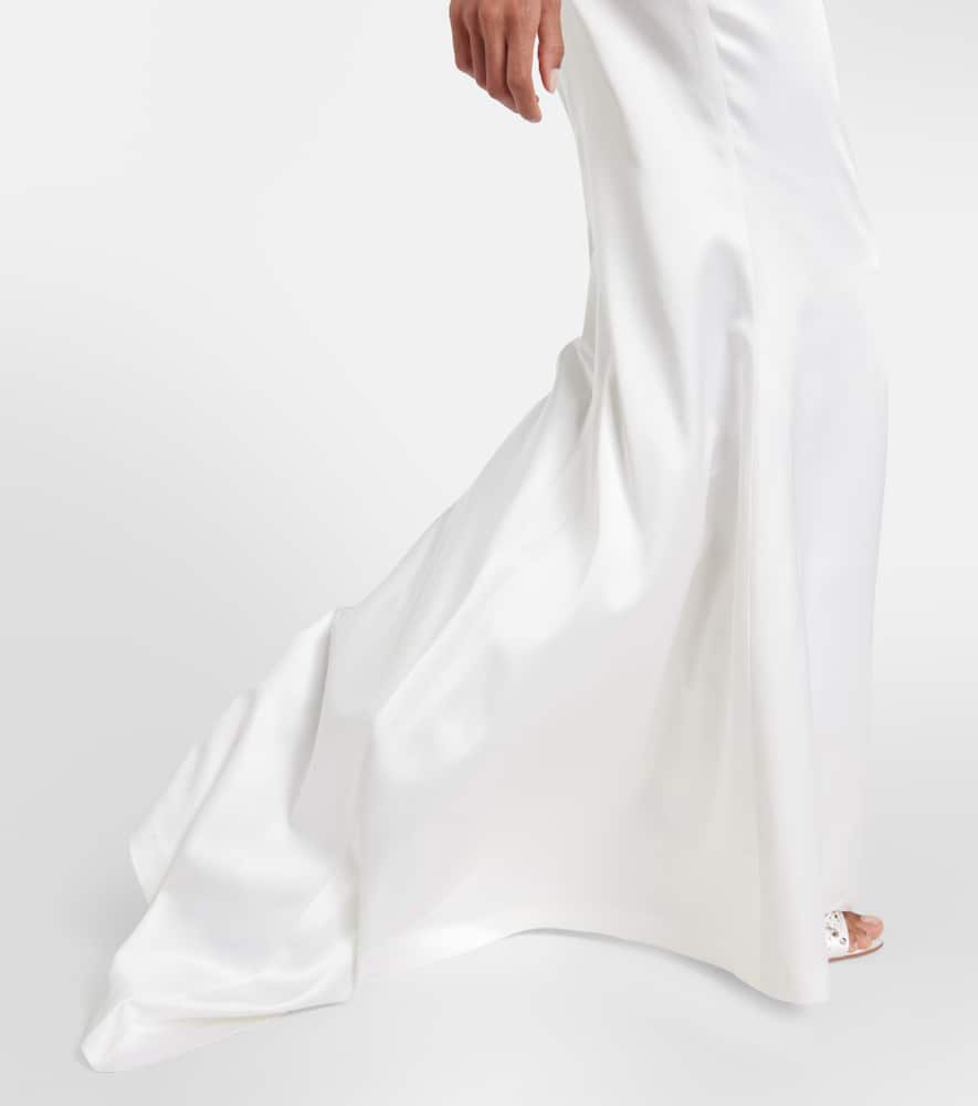 Alessandra Rich Square-neck silk-blend gown