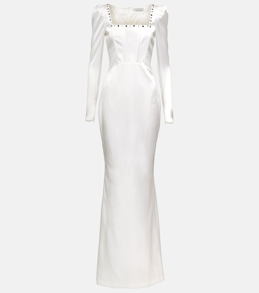 Alessandra Rich Square-neck silk-blend gown. Alessandra Rich 方领真丝混纺礼服