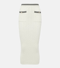 Alessandra Rich Striped cable-knit cotton midi skirt - Alessandra Rich 条纹绞花针织棉质中长裙