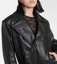 Alessandra Rich Studded leather biker jacket