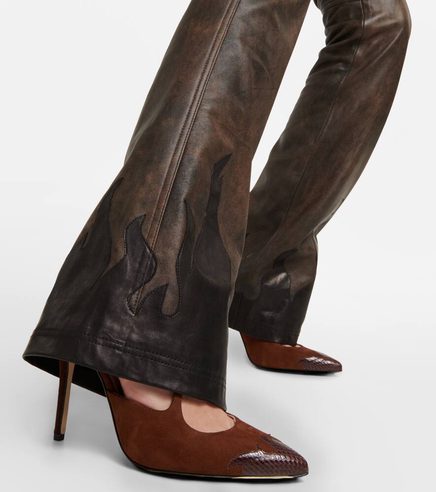Alessandra Rich Suede slingback pumps