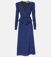 Alessandra Rich Tartan silk midi dress. Alessandra Rich 格纹真丝中长连衣裙
