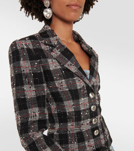 Alessandra Rich Tweed single-breasted blazer