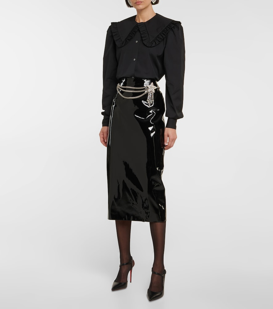 Alessandra Rich Vinyl midi skirt
