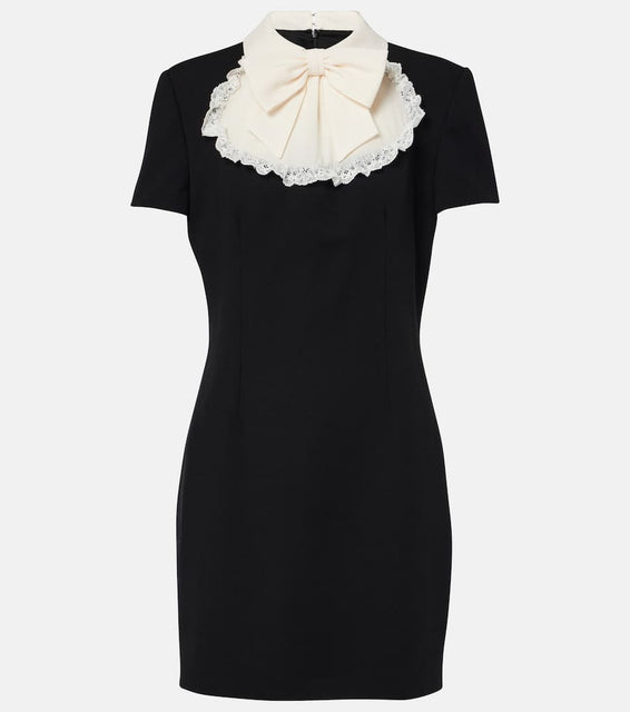 Alessandra Rich Wool-blend cr√É¬™pe minidress