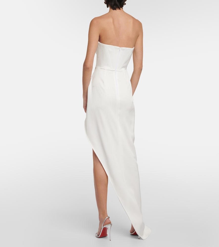Alex Perry Bridal draped satin  bustier gown