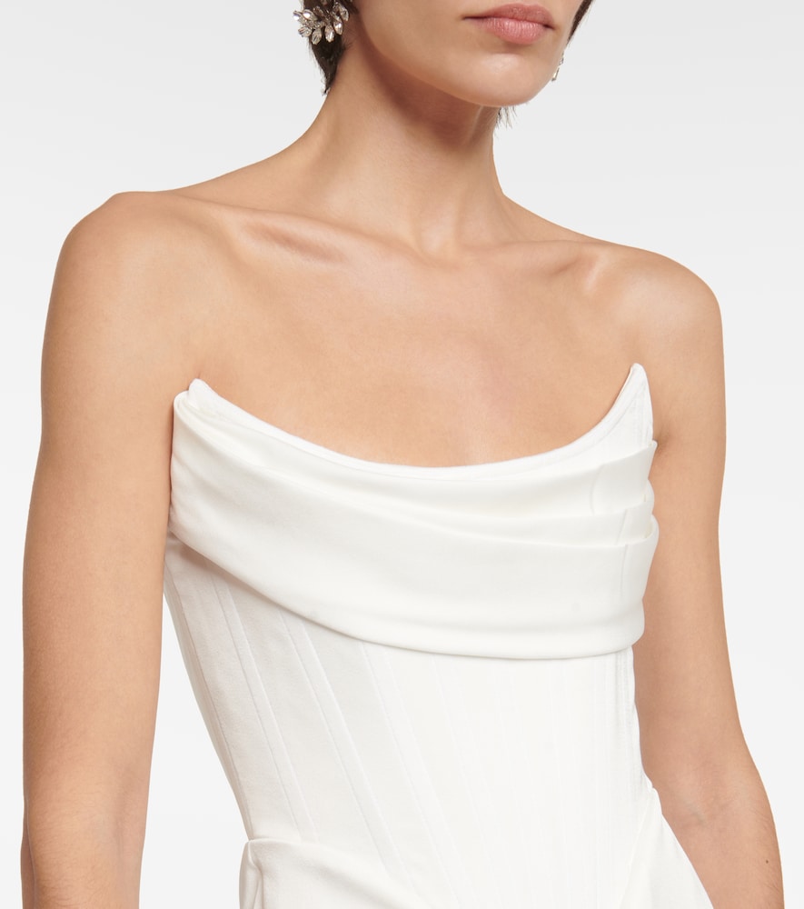 Alex Perry Bridal draped satin  bustier gown