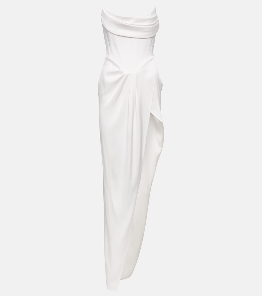 Alex Perry Bridal draped satin  bustier gown. Alex Perry Bridal 垂褶缎面抹胸礼服