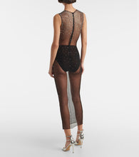 Alex Perry Crew embellished mesh midi dress