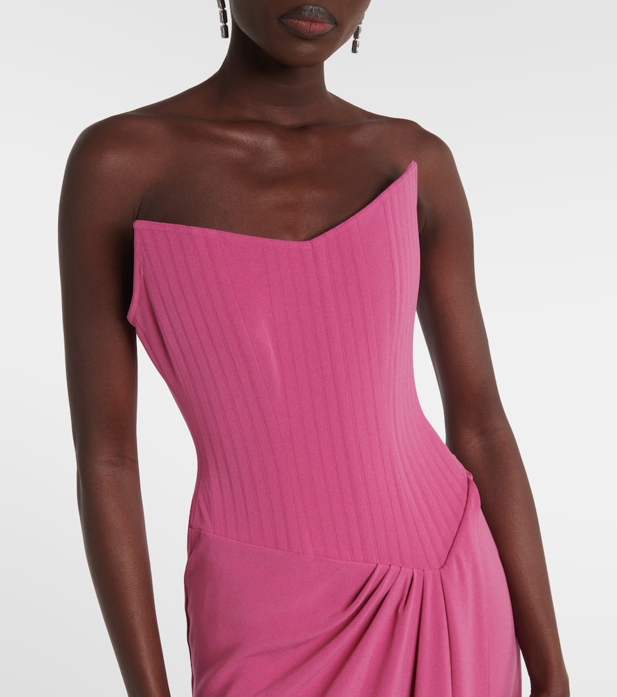 Alex Perry Draped cr√É¬™pe corset gown