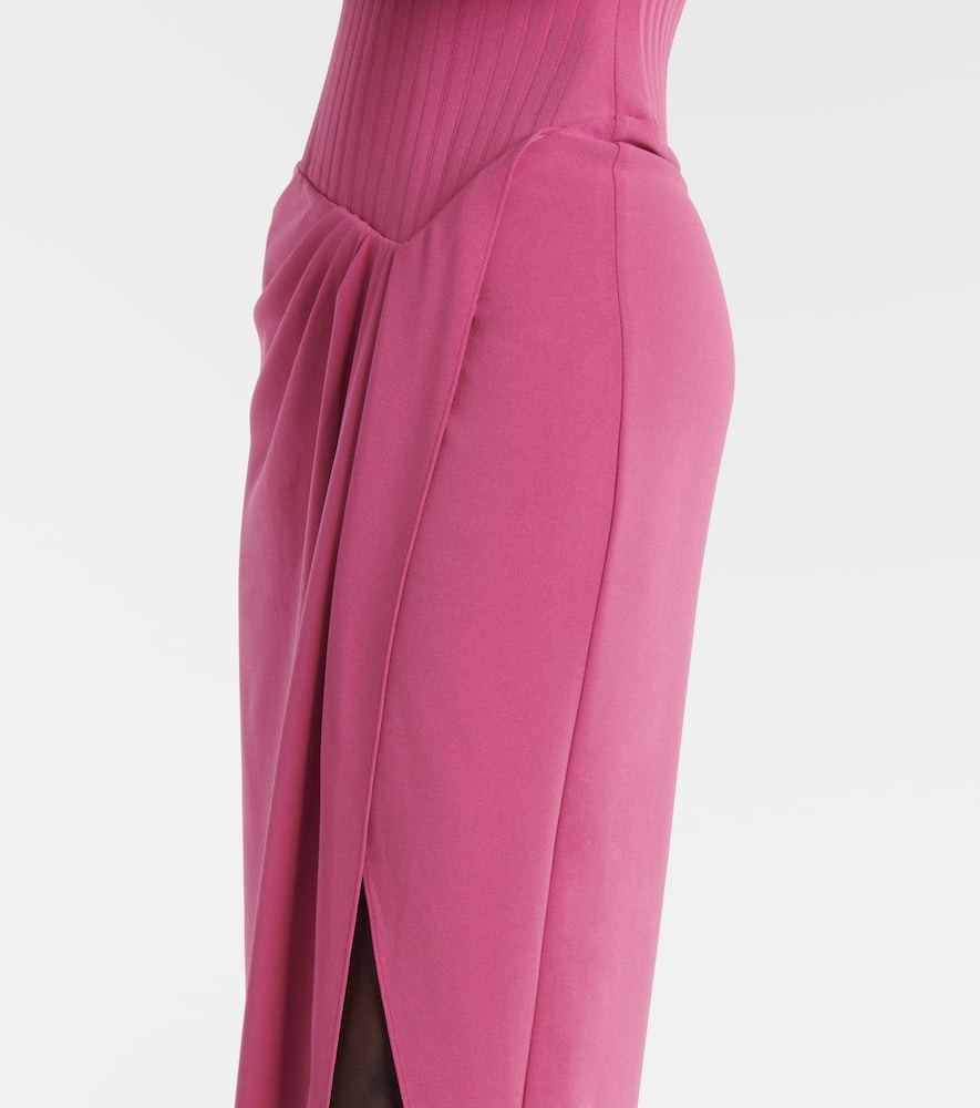 Alex Perry Draped cr√É¬™pe corset gown