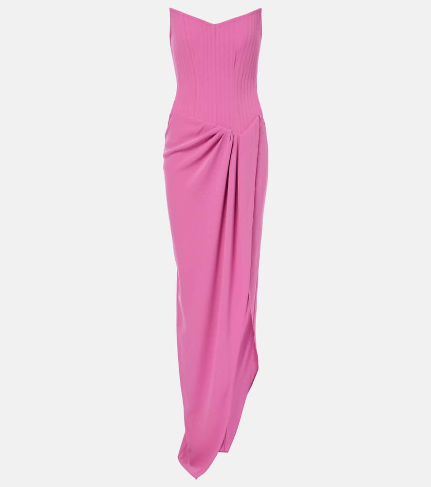 Alex Perry Draped cr√É¬™pe corset gown