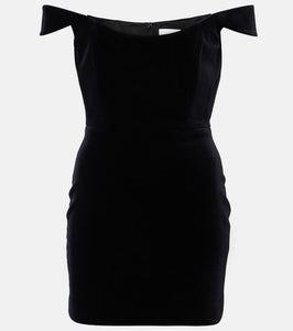 Alex Perry Off-shoulder velvet bustier dress