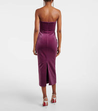 Alex Perry Strapless velvet midi dress