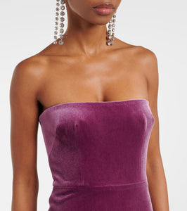 Alex Perry Strapless velvet midi dress