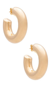 Alexa Leigh Allegra Hoop Earrings in Metallic Gold