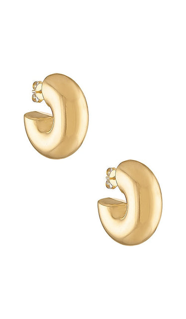 Alexa Leigh Chubby Hoop Earrings in Metallic Gold