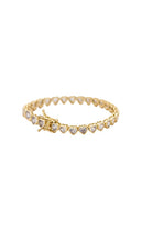 Alexa Leigh Nora Heart Tennis Bracelet in Metallic Gold