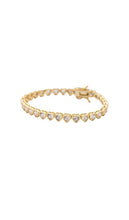 Alexa Leigh Nora Heart Tennis Bracelet in Metallic Gold