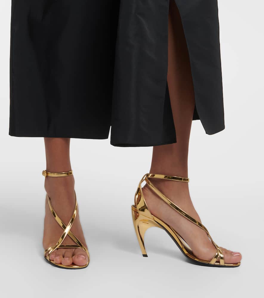 Alexander McQueen Armadillo metallic leather sandals