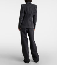 Alexander McQueen Asymmetric denim blazer