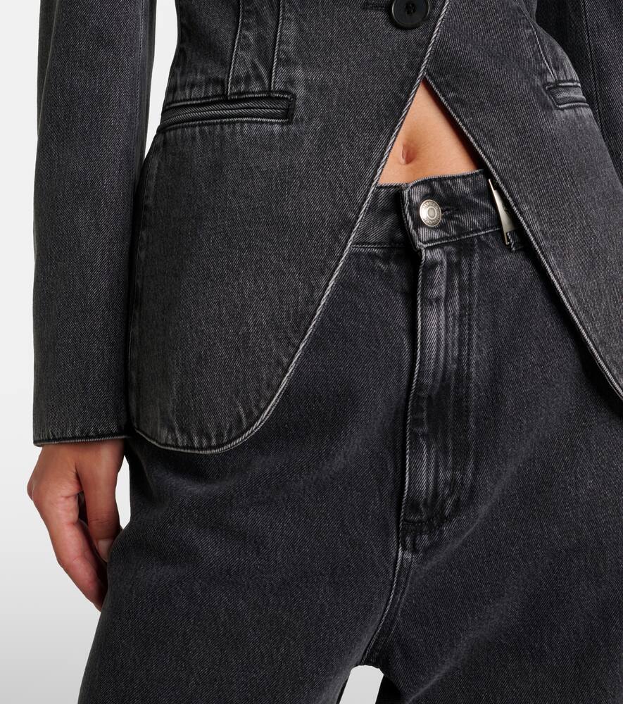 Alexander McQueen Asymmetric denim blazer