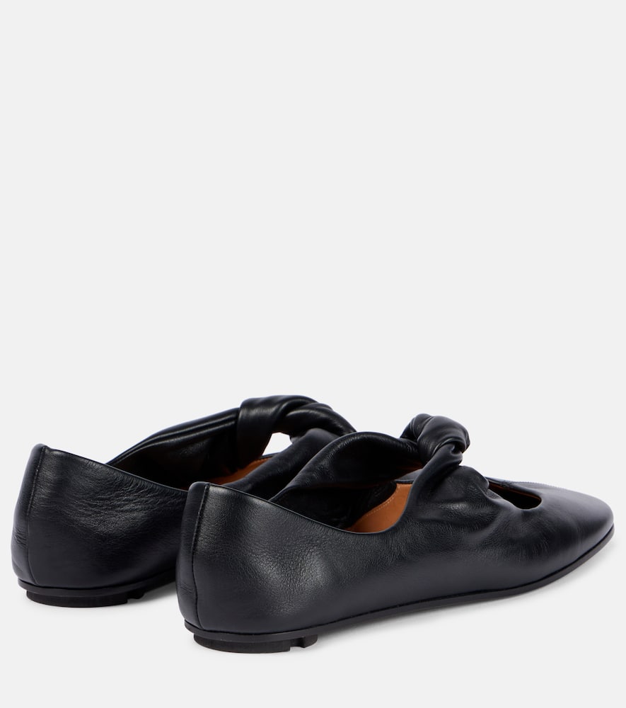 Alexander McQueen Bow-detail leather ballet flats