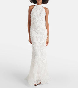 Alexander McQueen Bridal cotton-blend lace gown