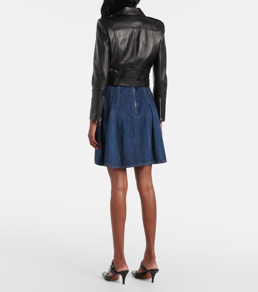 Alexander McQueen Cropped leather biker jacket