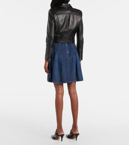 Alexander McQueen Cropped leather biker jacket