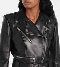 Alexander McQueen Cropped leather biker jacket