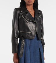 Alexander McQueen Cropped leather biker jacket